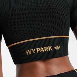 Adidas Womens x Ivy Park Knit Crop Top in Black/Mesa